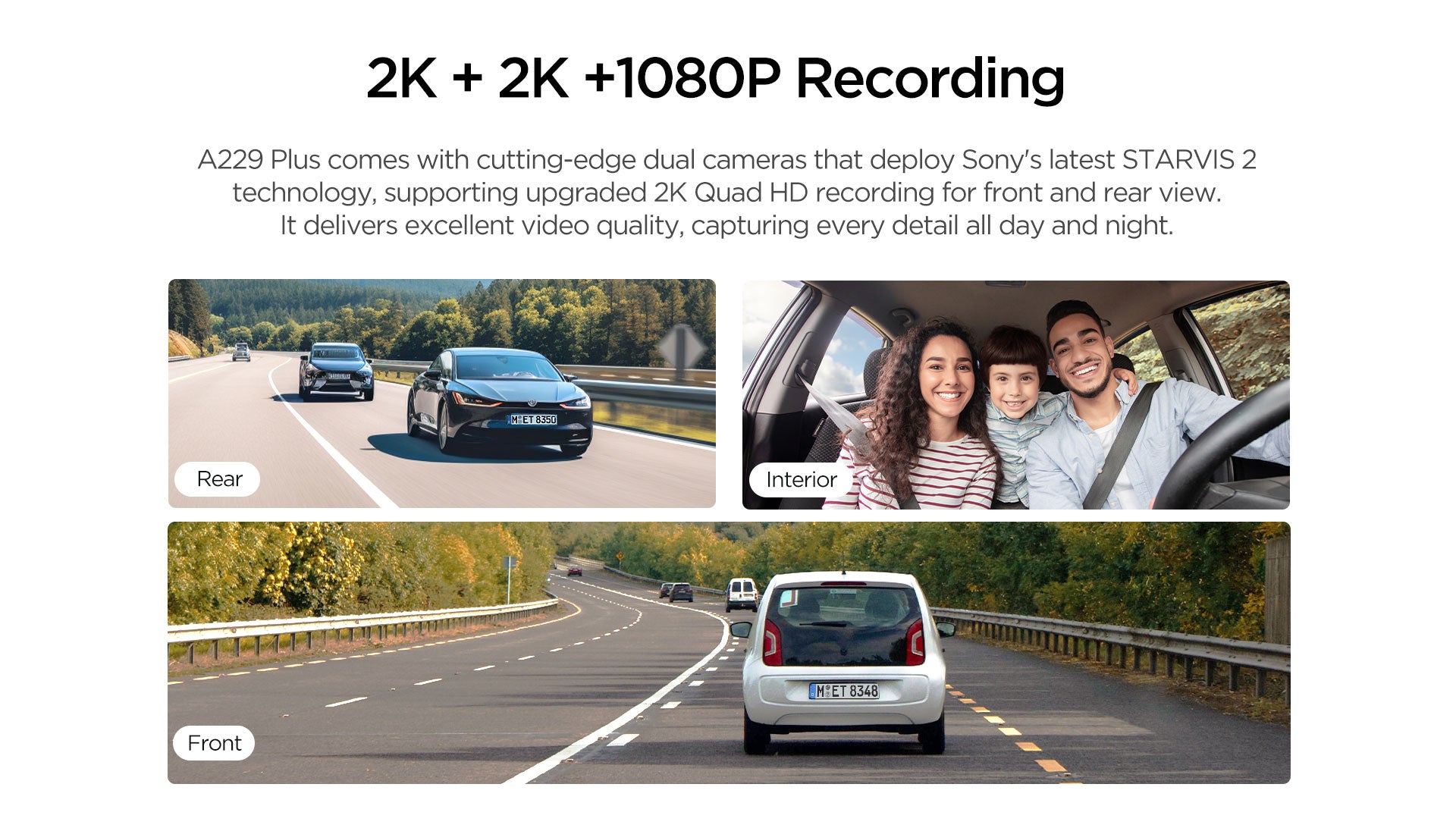 VIOFO A229 Plus 2K + 2K Dash Cam — 3-Channel (Front + Rear + Interior) feature 3