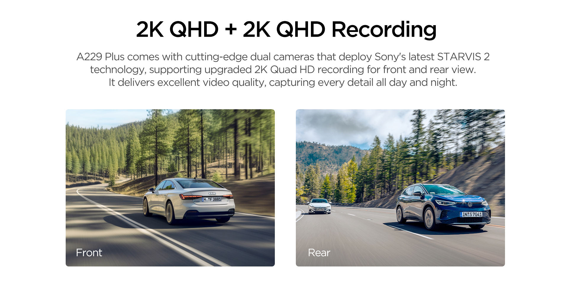 VIOFO A229 Plus 2K + 2K Dash Cam — 2-Channel (Front + Rear) feature 4