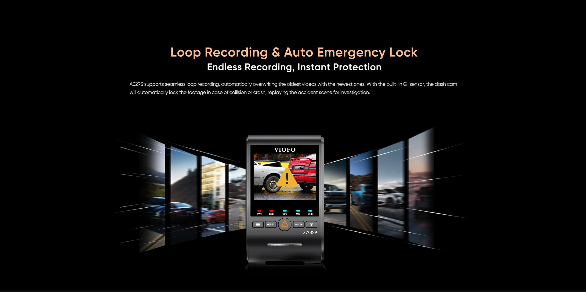 VIOFO A329S 4K 60fps Dash Cam — 3-Channel (Front + Rear + Interior) feature 29