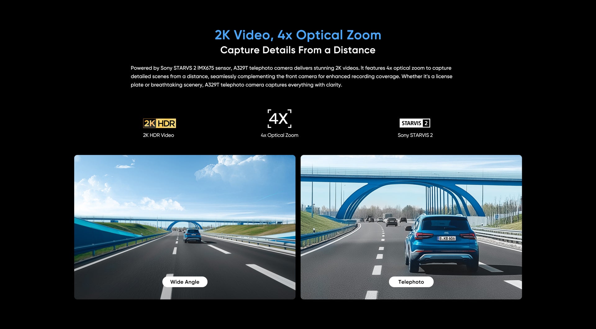 VIOFO A329T 4K Telephoto Dash Cam — 2-Channel (Front + Rear) feature 10