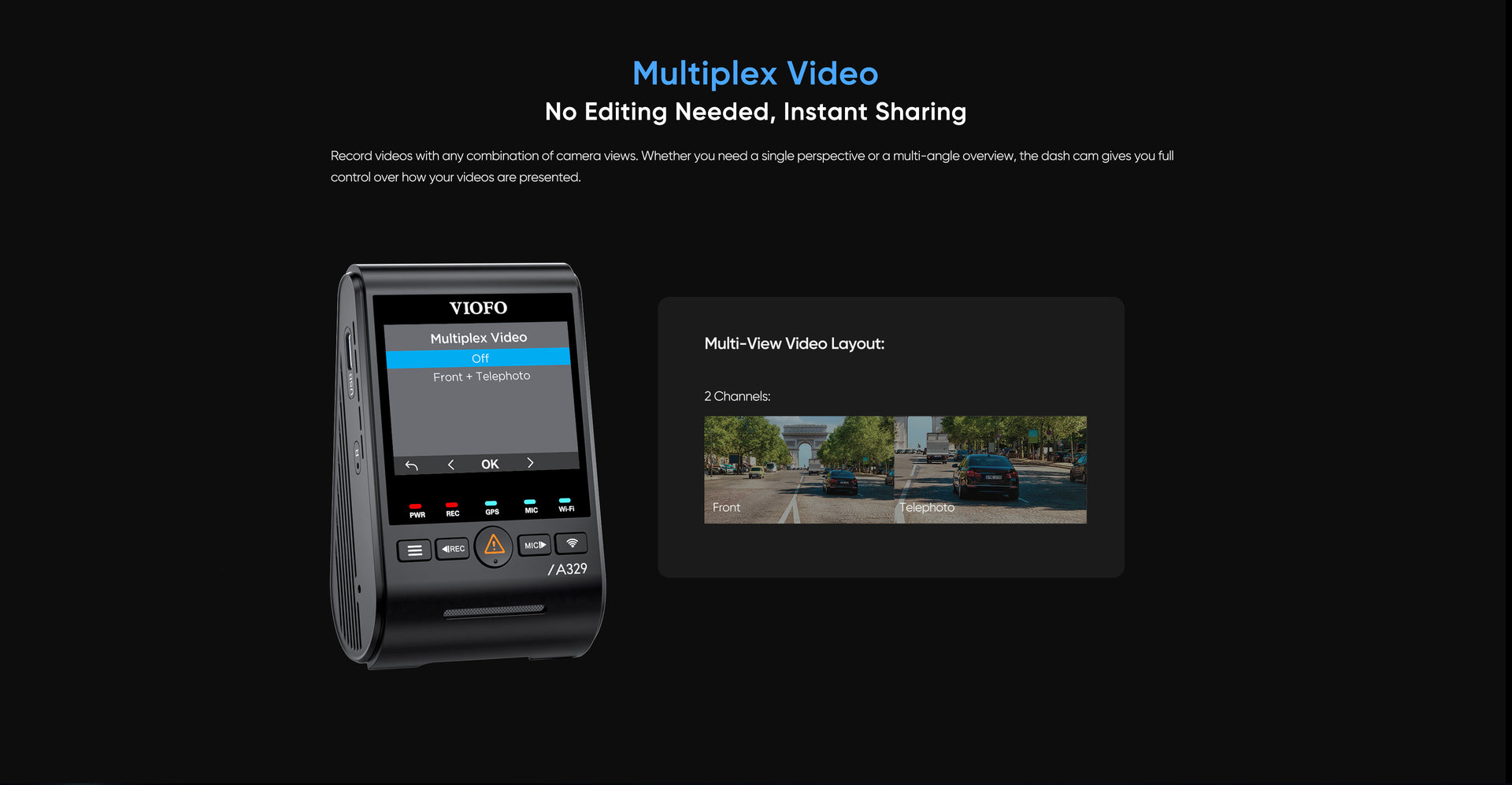 VIOFO A329T 4K Telephoto Dash Cam — 2-Channel (Front + Rear) feature 17