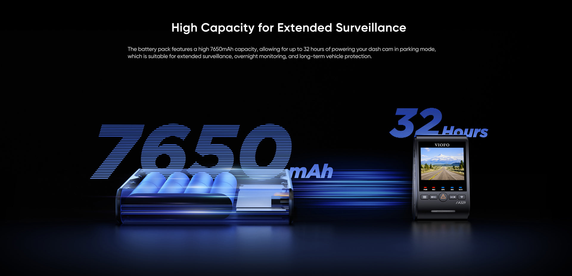 VIOFO BP100 Battery Pack — 7650mAh Parking Mode Power feature 3