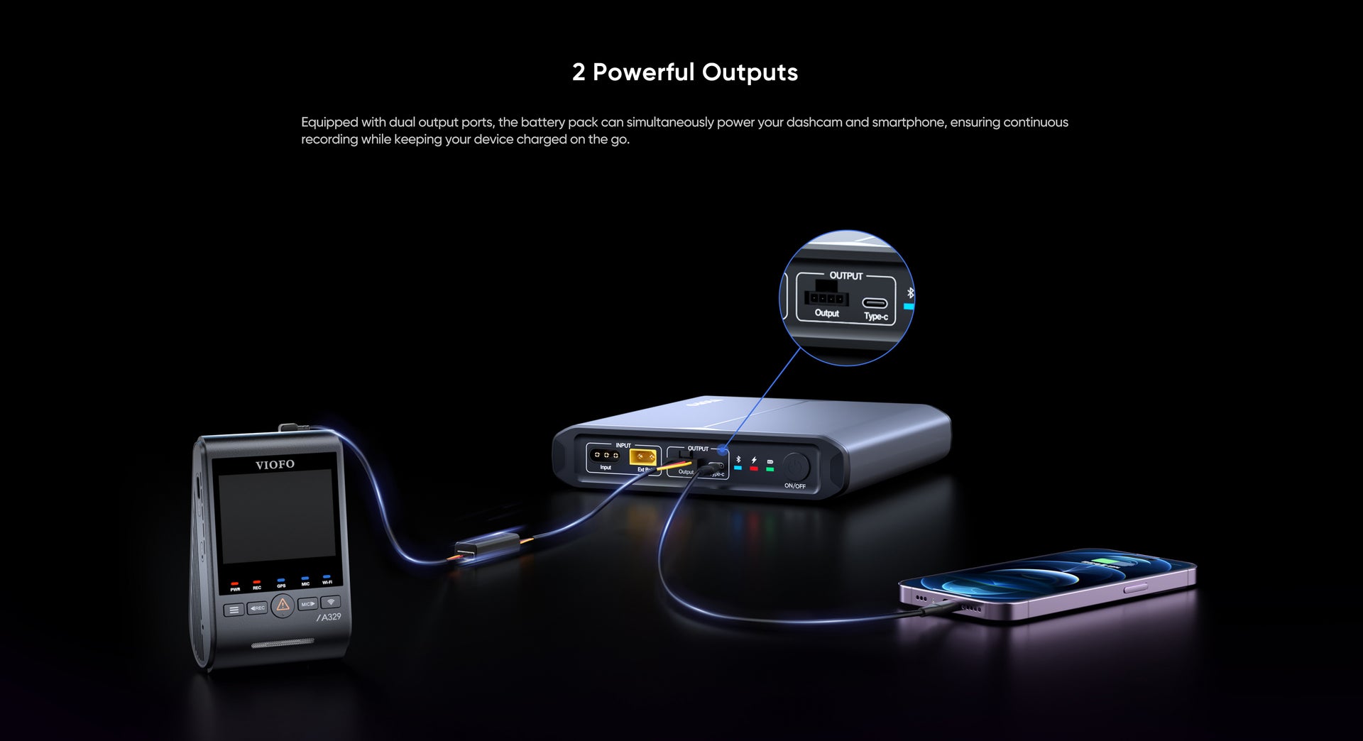 VIOFO BP100 Battery Pack — 7650mAh Parking Mode Power feature 5
