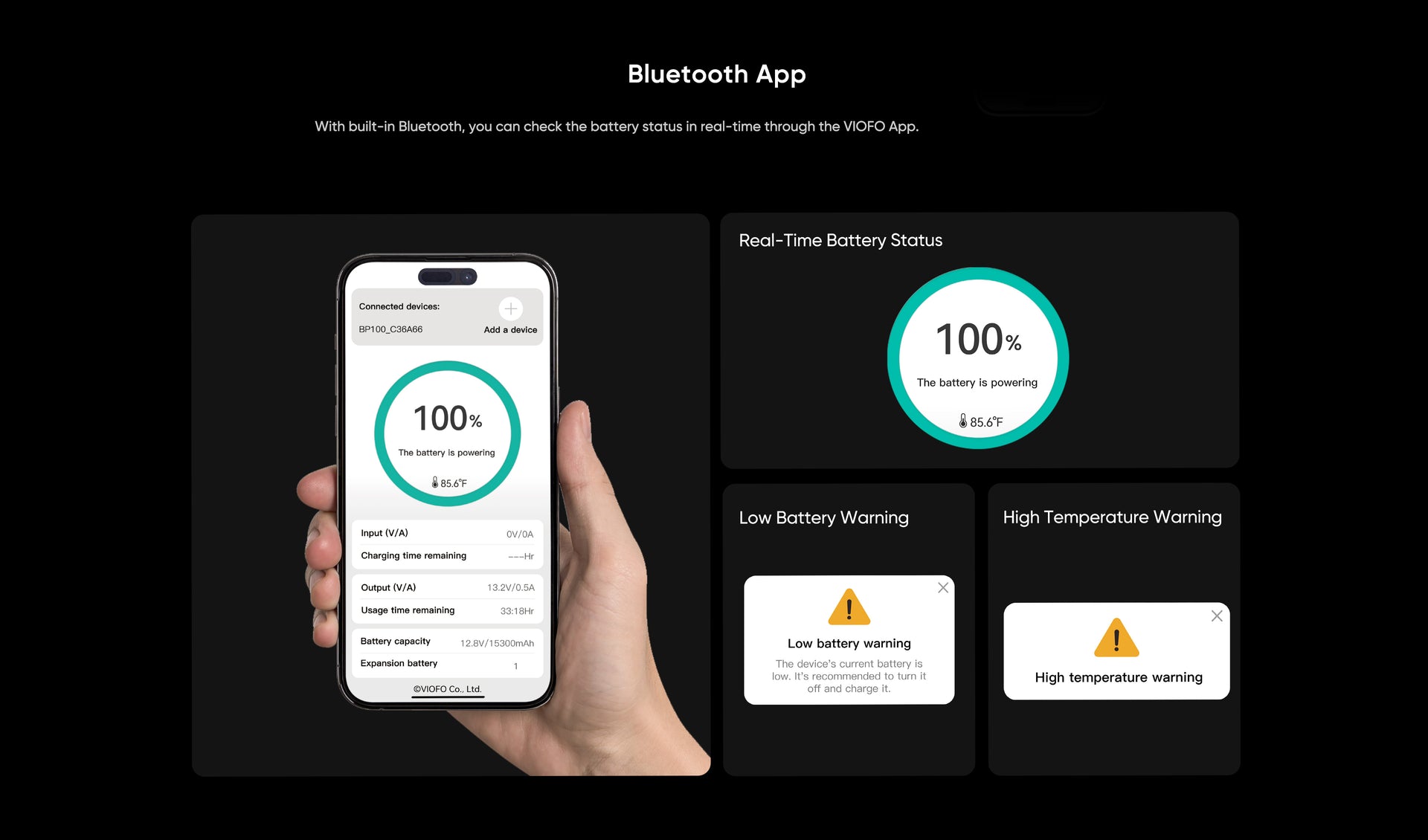 VIOFO BP100 Battery Pack — 7650mAh Parking Mode Power feature 8